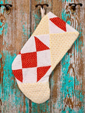 Upcycled Vintage Red & Yellow Quilt Stocking