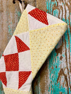 Upcycled Vintage Red & Yellow Quilt Stocking