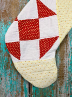 Upcycled Vintage Red & Yellow Quilt Stocking