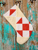 Upcycled Vintage Red & Yellow Quilt Stocking