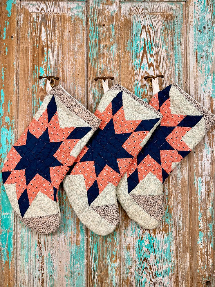 Upcycled Vintage 8-Point Star Quilt Stocking