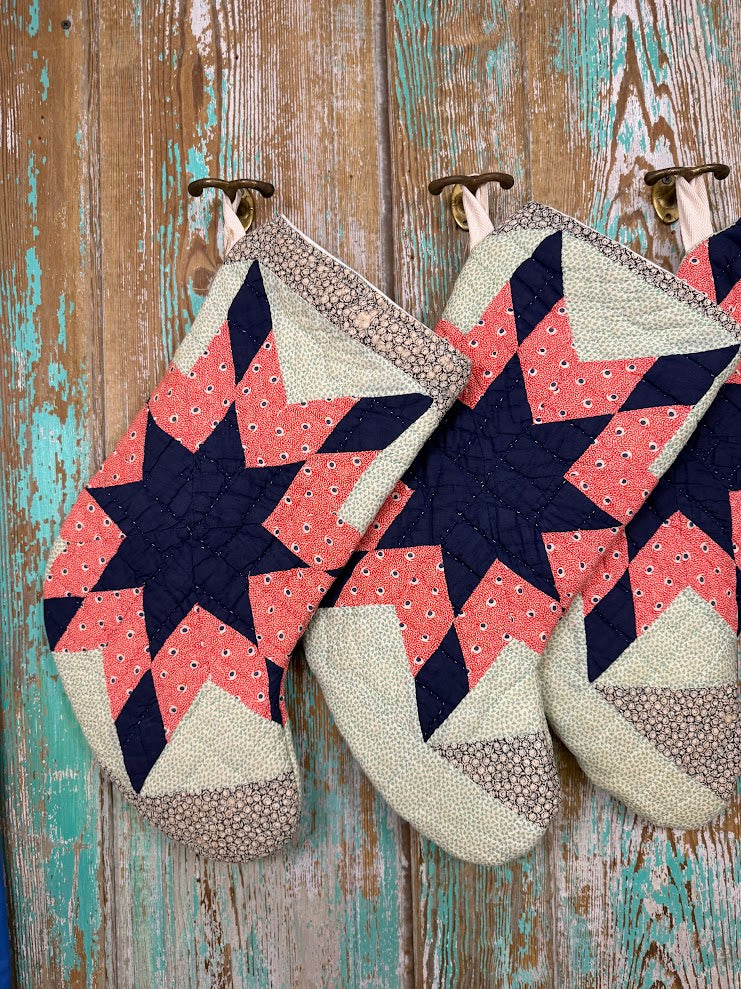 Upcycled Vintage 8-Point Star Quilt Stocking