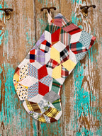 Upcycled Vintage 6-Point Star Quilt Stocking: S1