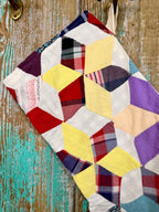 Upcycled Vintage 6-Point Star Quilt Stocking: S3