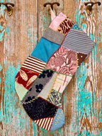 Upcycled Vintage Crazy Quilt Stocking: P1