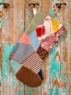 Upcycled Vintage Crazy Quilt Stocking: P2