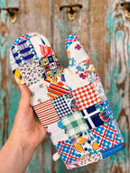 Upcycled Quilt Oven Mitt: Patchwork P5