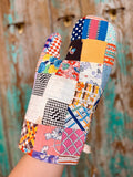 Upcycled Quilt Oven Mitt: Patchwork P5