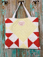 Upcycled Vintage Red & Yellow Quilt Tote: A1