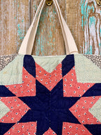 Upcycled Vintage 8-Point Star Quilt Tote: A2