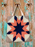 Upcycled Vintage 8-Point Star Quilt Tote: A3