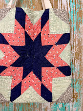 Upcycled Vintage 8-Point Star Quilt Tote: A3