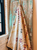 Vintage Four Nine Patch Cutter Quilt: Reds and Blues