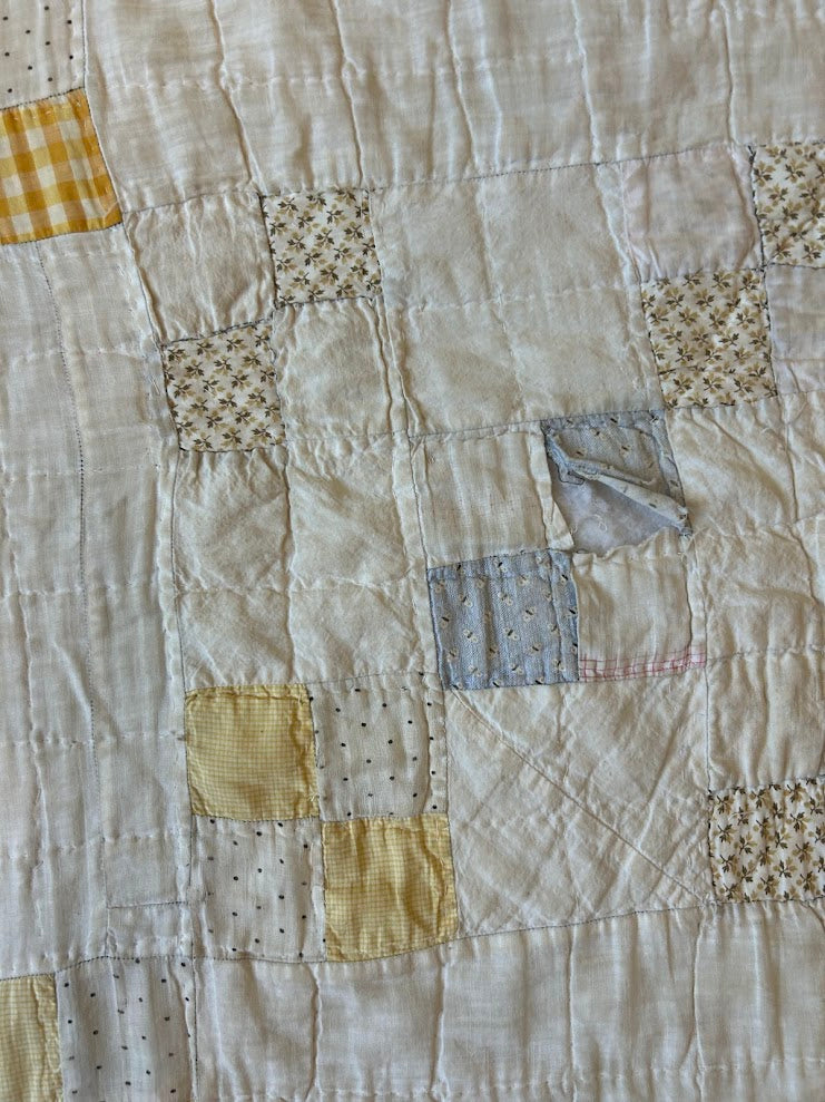 Vintage Four Nine Patch Cutter Quilt: Reds and Blues