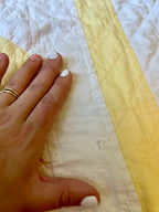 Vintage Yellow and White Dutchman's Puzzle Quilt