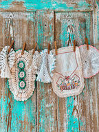Set of 6 Vintage Crocheted Doilies and Embroidered Linens