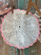 Set of 6 Vintage Crocheted Doilies and Embroidered Linens