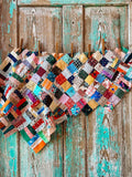 Set of 7 Vintage Quilt Squares: #4 Crazy Quilt