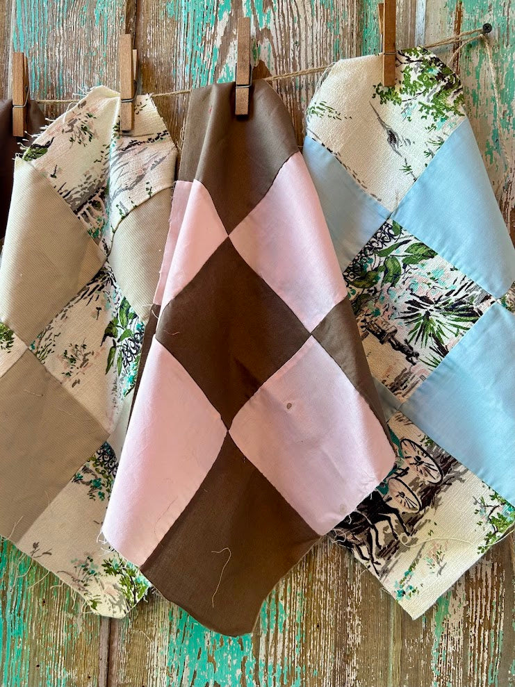 Set of 6 Vintage Quilt Squares: #9