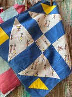 Set of 5 Vintage Quilt Squares: #10 Monkey Wrench