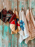 Set of 5 Vintage Quilt Squares and Linens