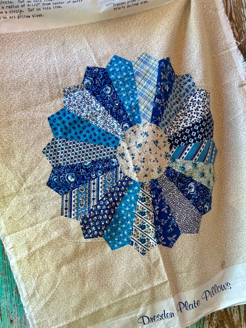 Set of 5 Vintage Quilt Squares and Linens