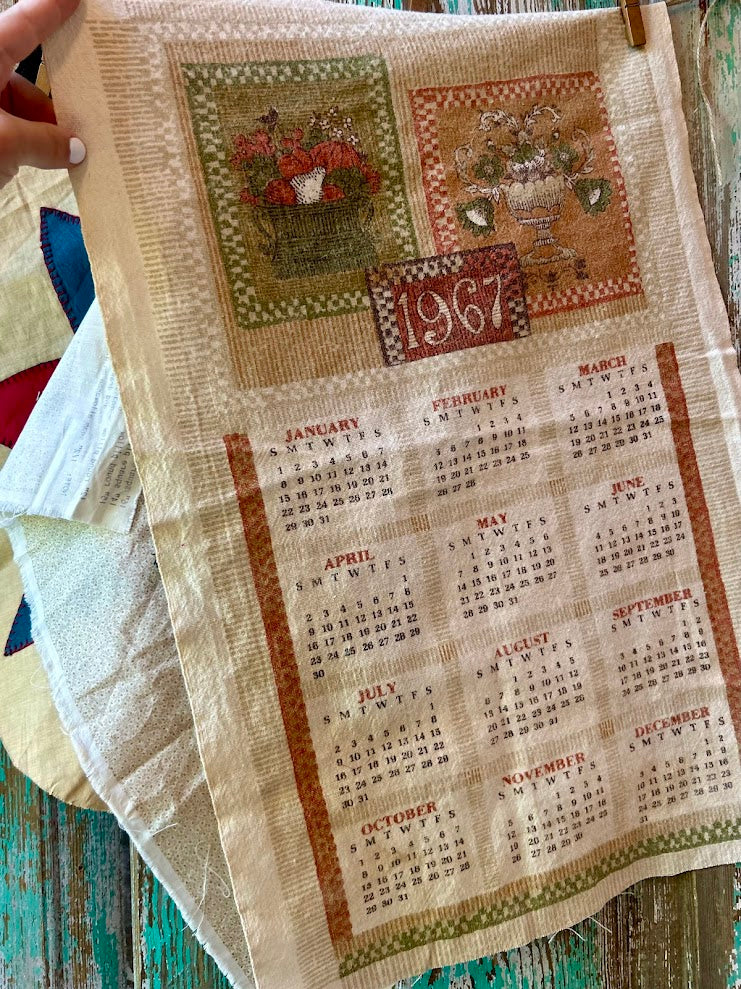 Set of 5 Vintage Quilt Squares and Linens