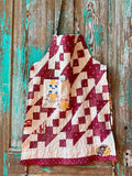 Upcycled "Maroon Dreams" #1 Vintage Quilt Apron: Adult Full