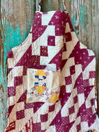 Upcycled "Maroon Dreams" #1 Vintage Quilt Apron: Adult Full