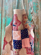 Upcycled "Patriotic" #1 Vintage Quilt Apron: Adult Full
