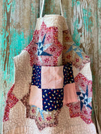 Upcycled "Patriotic" #1 Vintage Quilt Apron: Adult Full