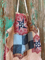 Upcycled "Patriotic" #2 Vintage Quilt Apron: Adult Full