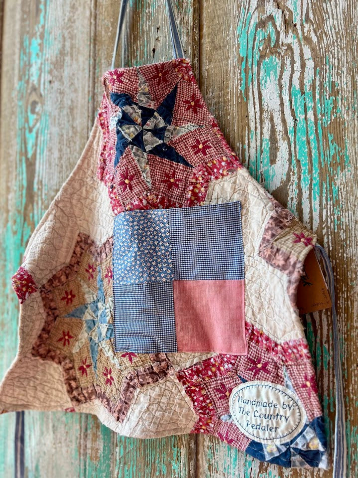 Upcycled "Patriotic" Vintage Quilt Apron: Toddler