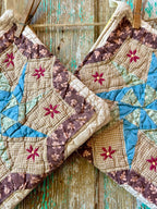 Upcycled XL Vintage Quilt Pot Holder: "Patriotic" #1