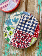 Set of Two Upcycled Vintage Crazy Quilts in Embroidery Hoops