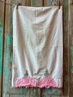 Set of 4 Vintage Crafting Pillowcases: Crocheted & Printed