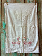 Set of 4 Vintage Crafting Pillowcases: Crocheted & Printed