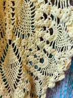Set of 3 Vintage Yellow Crochet Doilies