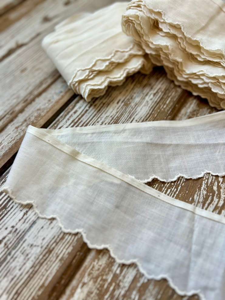 Vintage Ivory Scalloped Trimming: 20 Yards