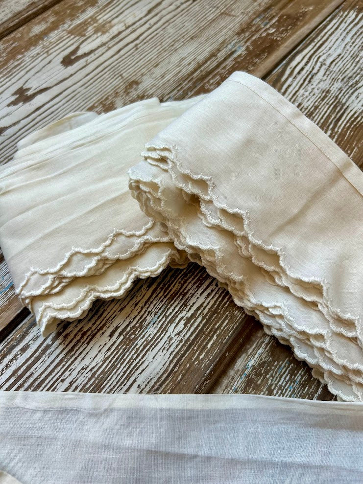Vintage Ivory Scalloped Trimming: 20 Yards