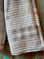 Upcycled Grey Plaid Quilt Pants with Pockets: Women's Large