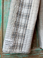 Upcycled Grey Plaid Quilt Pants with Pockets: Youth XL