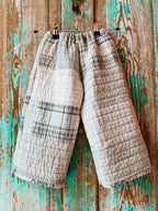 Upcycled Grey Plaid Quilt Pants: Child's 12-18 months
