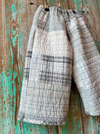 Upcycled Grey Plaid Quilt Pants: Child's 12-18 months