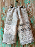Upcycled Grey Plaid Quilt Pants: Child's 12-18 months