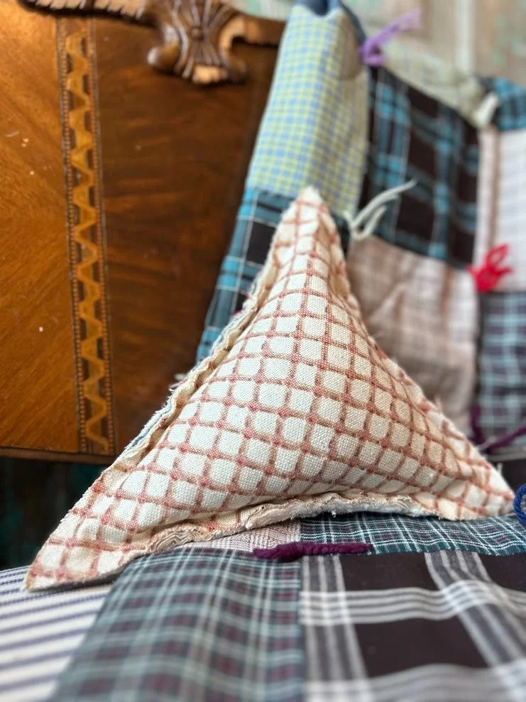 Upcycled 1960s Vintage Rutgers University Pennant on Mini Quilt Pillow
