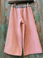 Upcycled "Blush" Vintage Pink Chenille Pants: Child's 3T/4T