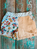 Upcycled "Curtain Call" Vintage Curtain & Towel Shorts: Women's Medium