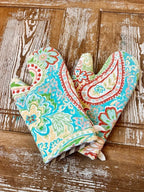 Upcycled Quilt Oven Mitt: "Paisley"