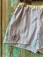 Upcycled "Party Stripes" Shorts with Pocket: Women's Small